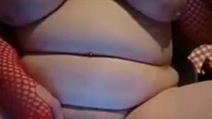 Fat BBW Nympho GF masturbating on her ottoman