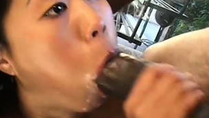 Petite Asian girl can't acquire sufficiently of a big black rod banging her twat