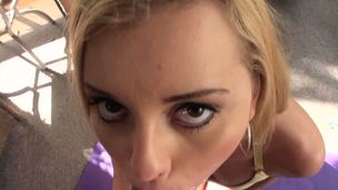 The blonde legal age teenager girlfriend Jessie Rogers not ever knew she would have such a horny sex hungry dude whose big member would be always ready to work her throat and nub
