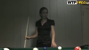 Natasha is young outstanding student! She is modest and looks like she is innocent, but she always dreams about hardcore fucking! This guy feels this and called her for a billiard challenge.